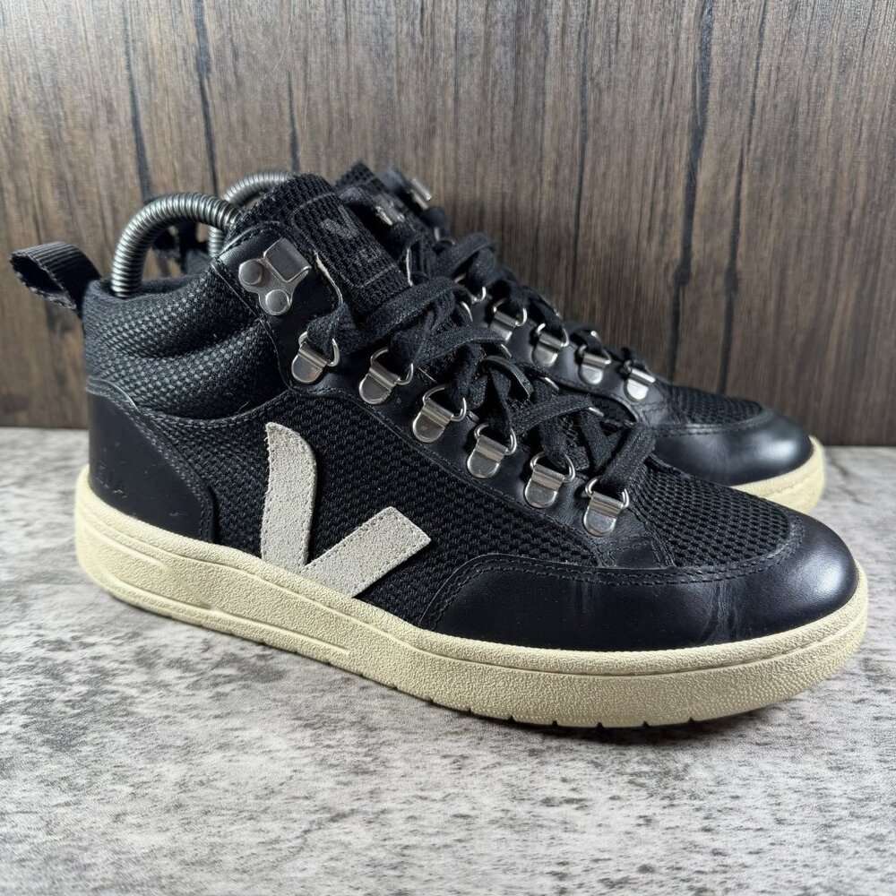 Veja Roraima Black Leather High Top Shoes Booties Sneakers US 7